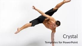  Presentation with ballet - PPT theme consisting of modern ballet dancer posing background and a white colored foreground