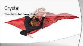  Presentation with women photos - Presentation design consisting of modern ballet women dancers - series background and a sky blue colored foreground