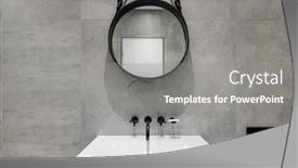  Presentation with bathroom - Audience pleasing presentation theme consisting of modern-bathroom-detail-in-neutral backdrop and a gray colored foreground