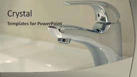  Presentation with bathroom - Cool new slides with modern bathroom faucet close up backdrop and a mint green colored foreground