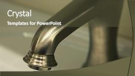  Presentation with bathroom - Presentation theme consisting of modern bathroom faucet close up background and a tawny brown colored foreground