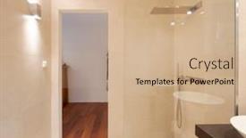  Presentation with bathroom - PPT theme consisting of modern-bathroom-front-view background and a  colored foreground