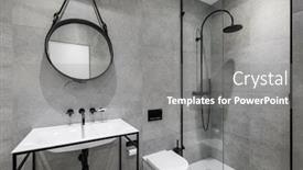  Presentation with bathroom - Presentation having modern-bathroom-in-neutral-colours background and a gray colored foreground