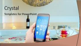  Presentation with smart home - Slide deck enhanced with modern bathroom in spring background and a coral colored foreground