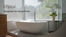  Presentation with modern trees - Presentation theme consisting of modern-bathroom-interior-showing-free background and a light gray colored foreground
