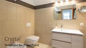  Presentation with modern elegant - Amazing PPT theme having modern bathroom with elegant finishes nobody inside backdrop and a coral colored foreground