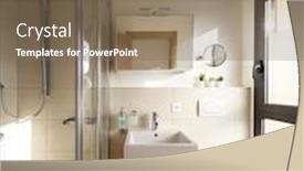  Presentation with modern elegant - Amazing slide set having modern bathroom with elegant finishes nobody inside backdrop and a coral colored foreground