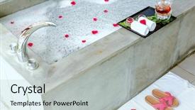  Presentation with bathroom - Colorful PPT theme enhanced with modern bathroom with spa bathtub backdrop and a light gray colored foreground