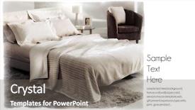  Presentation with bedroom modern - Presentation theme featuring modern bedroom background background and a gray colored foreground