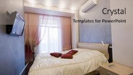  Presentation with bedroom modern - Audience pleasing theme consisting of modern bedroom interior photo backdrop and a light gray colored foreground