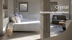  Presentation with bedroom modern - PPT theme consisting of modern-bedroom-of-a-designer and a  colored foreground