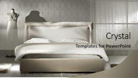 Presentation with bedroom modern - Presentation theme having modern bedroom background and a light gray colored foreground