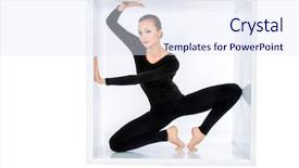  Presentation with cube - Amazing slide set having modern bellet dancer posing backdrop and a  colored foreground