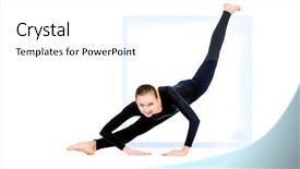  Presentation with cube - PPT theme with modern bellet dancer posing background and a  colored foreground