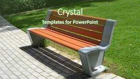  Presentation with public - Cool new presentation theme with modern bench in a public backdrop and a tawny brown colored foreground