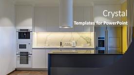  Presentation with kitchen design - Slides consisting of modern-black-and-white-luxury background and a coral colored foreground