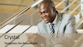  Presentation with modern black and white trees - Theme consisting of modern black businessman using smart background and a coral colored foreground