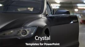  Presentation with car door - Amazing theme having modern black car with open backdrop and a dark gray colored foreground