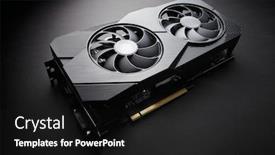  Presentation with electronic card - Presentation design having modern-black-computer-video-card background and a black colored foreground