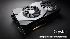  Presentation with electronic card - Beautiful presentation theme featuring modern-black-computer-video-card backdrop and a dark gray colored foreground