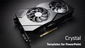  Presentation with electronic card - Colorful presentation enhanced with modern-black-computer-video-card backdrop and a dark gray colored foreground