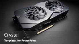  Presentation with electronic card - Audience pleasing slide set consisting of modern-black-computer-video-card backdrop and a dark gray colored foreground