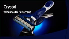 Presentation with black men - Presentation featuring modern blue razor for men background and a black colored foreground