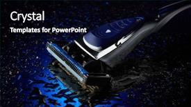  Presentation with black men - Cool new slides with modern blue razor for men backdrop and a black colored foreground