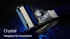  Presentation with black men - Theme enhanced with modern blue razor for men background and a navy blue colored foreground