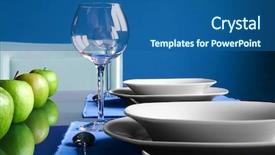  Presentation with blue formal - Presentation theme with modern blue table setting background and a  colored foreground