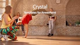  Presentation with brake - Slides having modern brake dancer making performance background and a coral colored foreground