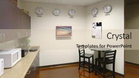  Presentation with new office - Cool new presentation with modern break room backdrop and a soft green colored foreground