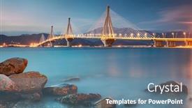  Presentation with cable - Presentation design having modern-bridge-at-the-night background and a seafoam green colored foreground