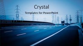  Presentation with highway - Presentation design consisting of modern bridge of city blue background and a light blue colored foreground