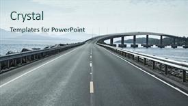  Presentation with norway - Beautiful slide deck featuring modern bridge over islands backdrop and a sky blue colored foreground