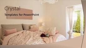  Presentation with bedroom modern - Amazing slide set having modern-bright-and-luxury-bedroom backdrop and a soft green colored foreground