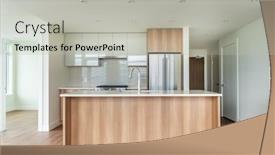  Presentation with clean house - Presentation theme consisting of modern-bright-clean-empty-kitchen background and a light gray colored foreground