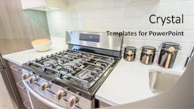  Presentation with clean house - Audience pleasing PPT layouts consisting of modern bright clean kitchen interior backdrop and a light gray colored foreground