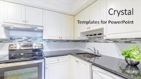  Presentation with clean house - Colorful PPT layouts enhanced with modern bright clean kitchen interior backdrop and a light gray colored foreground