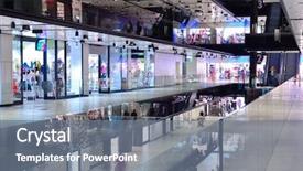  Presentation with mall - PPT theme with modern bright shopping mall indoor background and a gray colored foreground