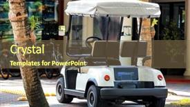  Presentation with resort - Slide set consisting of modern buggy at tropical resort background and a tawny brown colored foreground