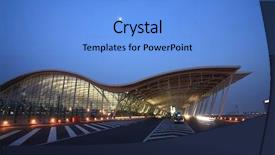  Presentation with modern building - Colorful PPT layouts enhanced with modern building at pudong airport backdrop and a light blue colored foreground