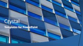  Presentation with modern building - Cool new slide deck with modern-building-facade-with-widnows backdrop and a ocean colored foreground