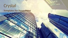  Presentation with modern building - Colorful presentation theme enhanced with modern building from low angle backdrop and a cream colored foreground