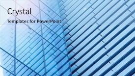  Presentation with modern building - Cool new slide set with modern building glass facade business backdrop and a light blue colored foreground