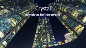  Presentation with modern building - PPT layouts with modern-building-in-busan background and a navy blue colored foreground