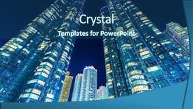  Presentation with modern building - PPT theme enhanced with modern building in busan background and a ocean colored foreground