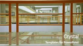  Presentation with modern building - Presentation theme featuring modern building layers background and a mint green colored foreground