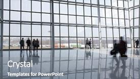  Presentation with elderly people walking difficulties - Amazing PPT theme having modern building some walk backdrop and a gray colored foreground