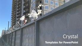  Presentation with under construction - Slides having modern-building-under-construction background and a gray colored foreground